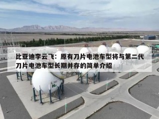 比亚迪李云飞：原有刀片电池车型将与第二代刀片电池车型长期并存的简单介绍